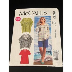 McCall's M6753 Easy Sewing Pattern Misses Tunic Top XS-M 00165-2‎